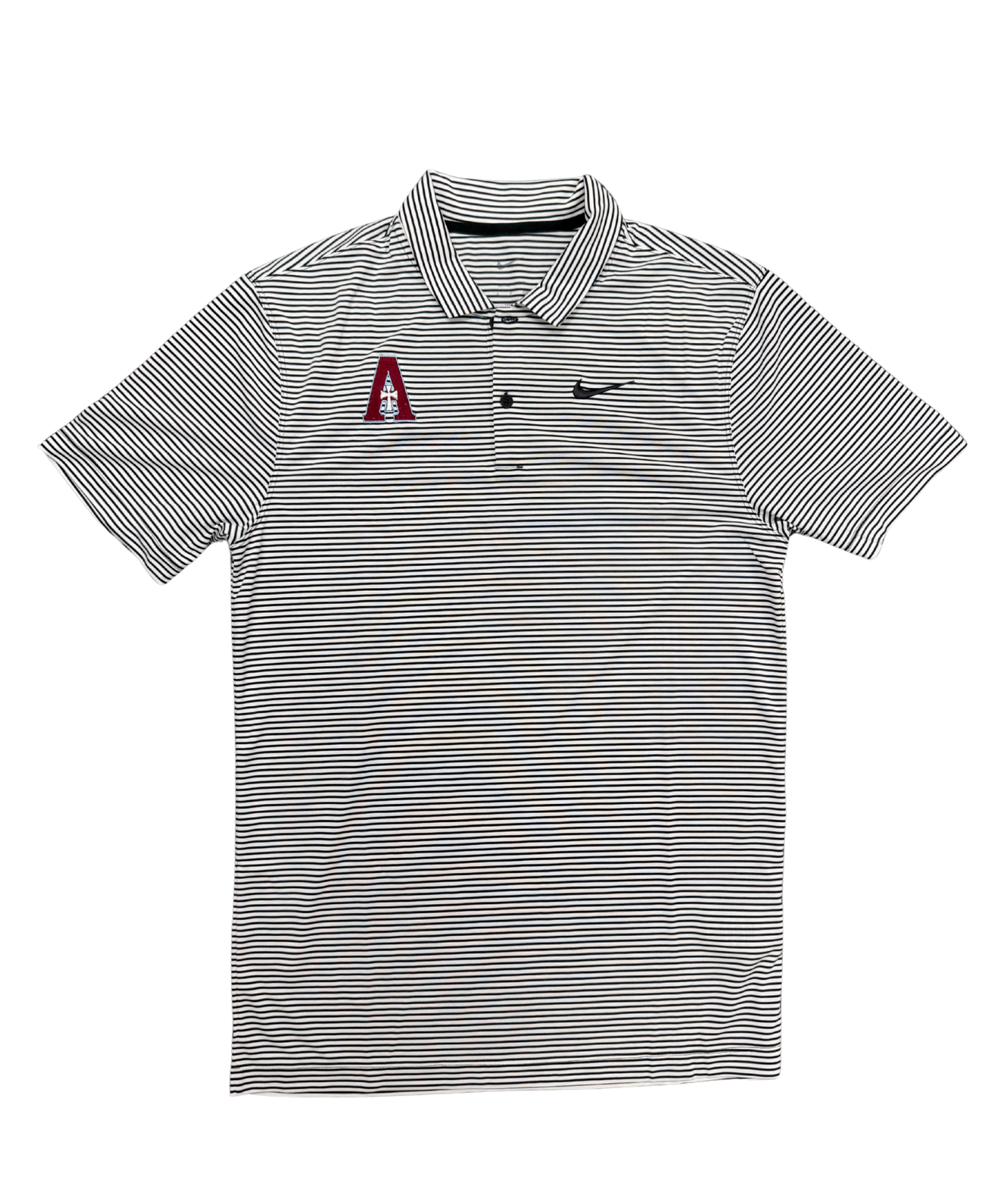 Polo - Men's Nike A logo - white and black stripe