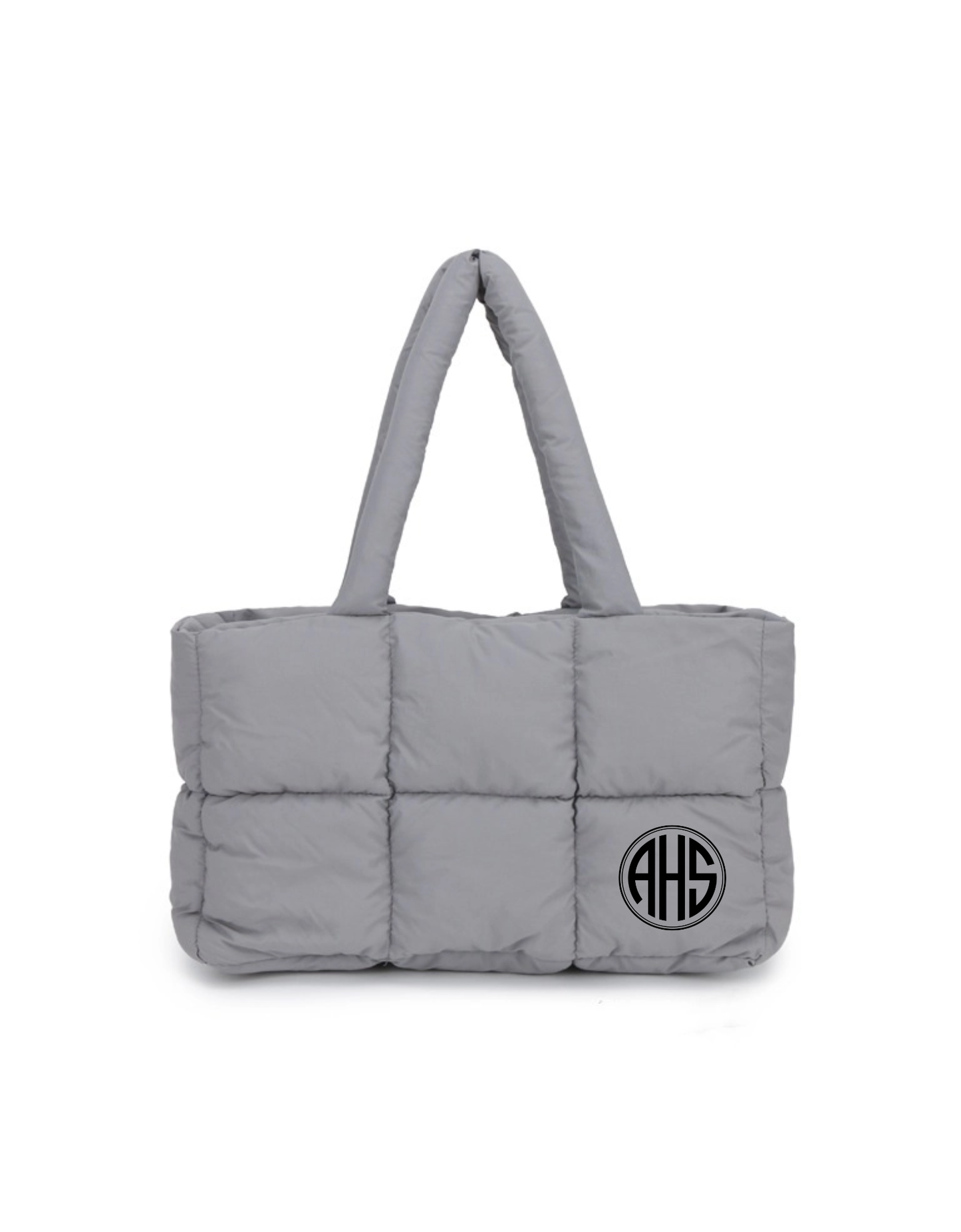Grey Puffer Tote AHS Logo