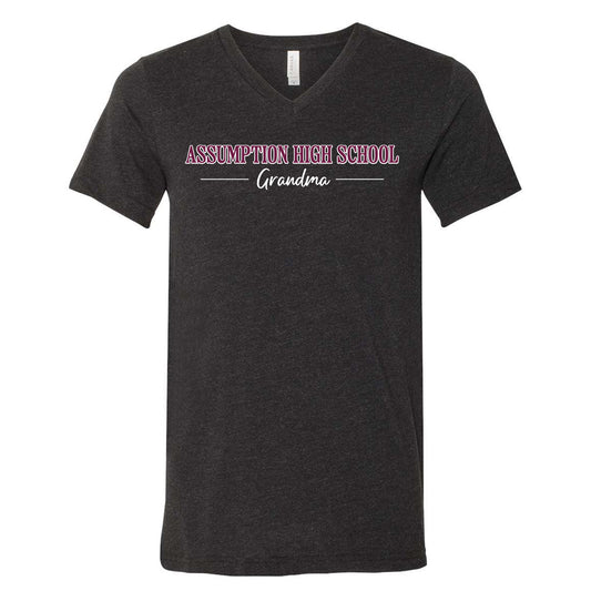 Family Members Tee: Grandma - Black V-neck