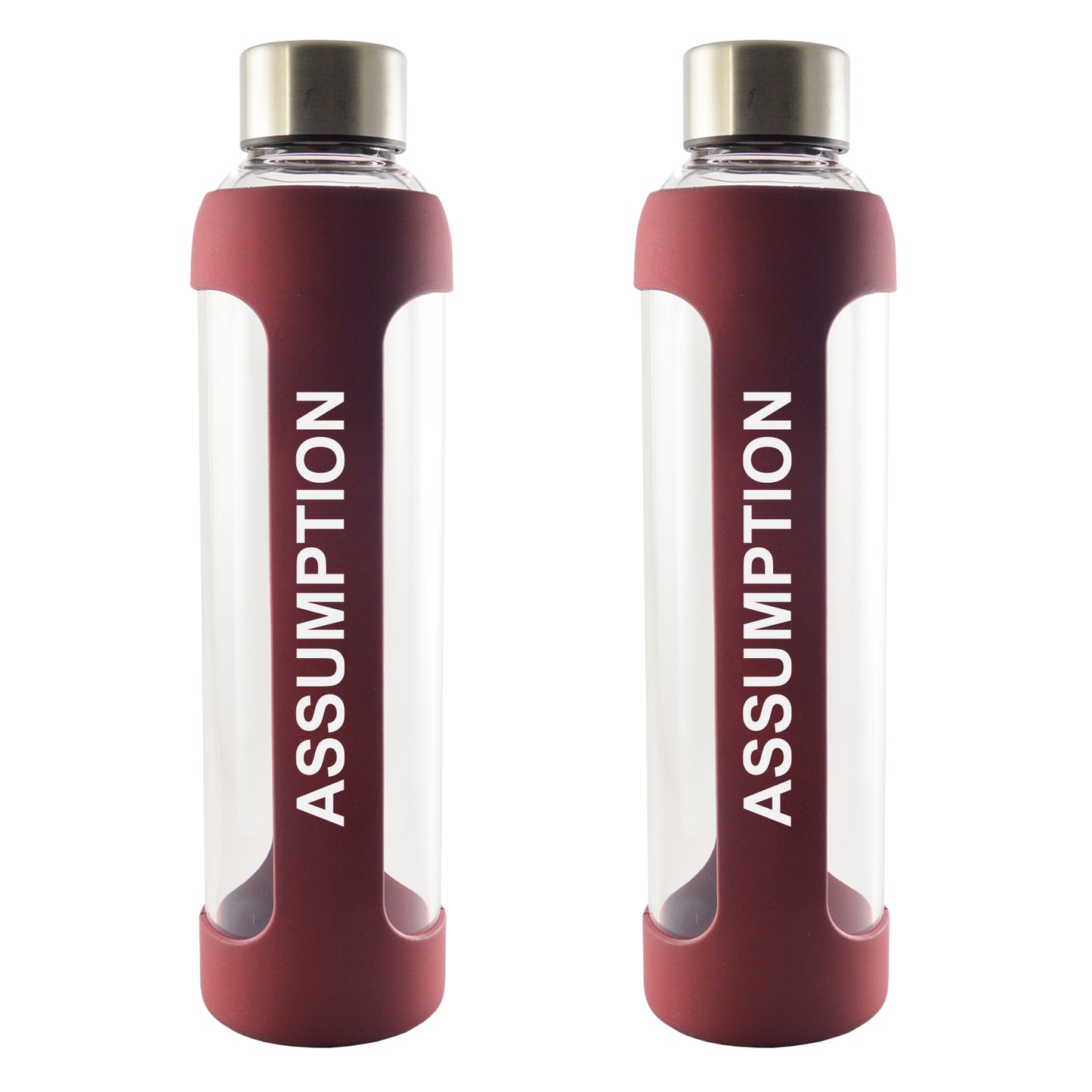 Water Bottle-Glass Silicone Maroon