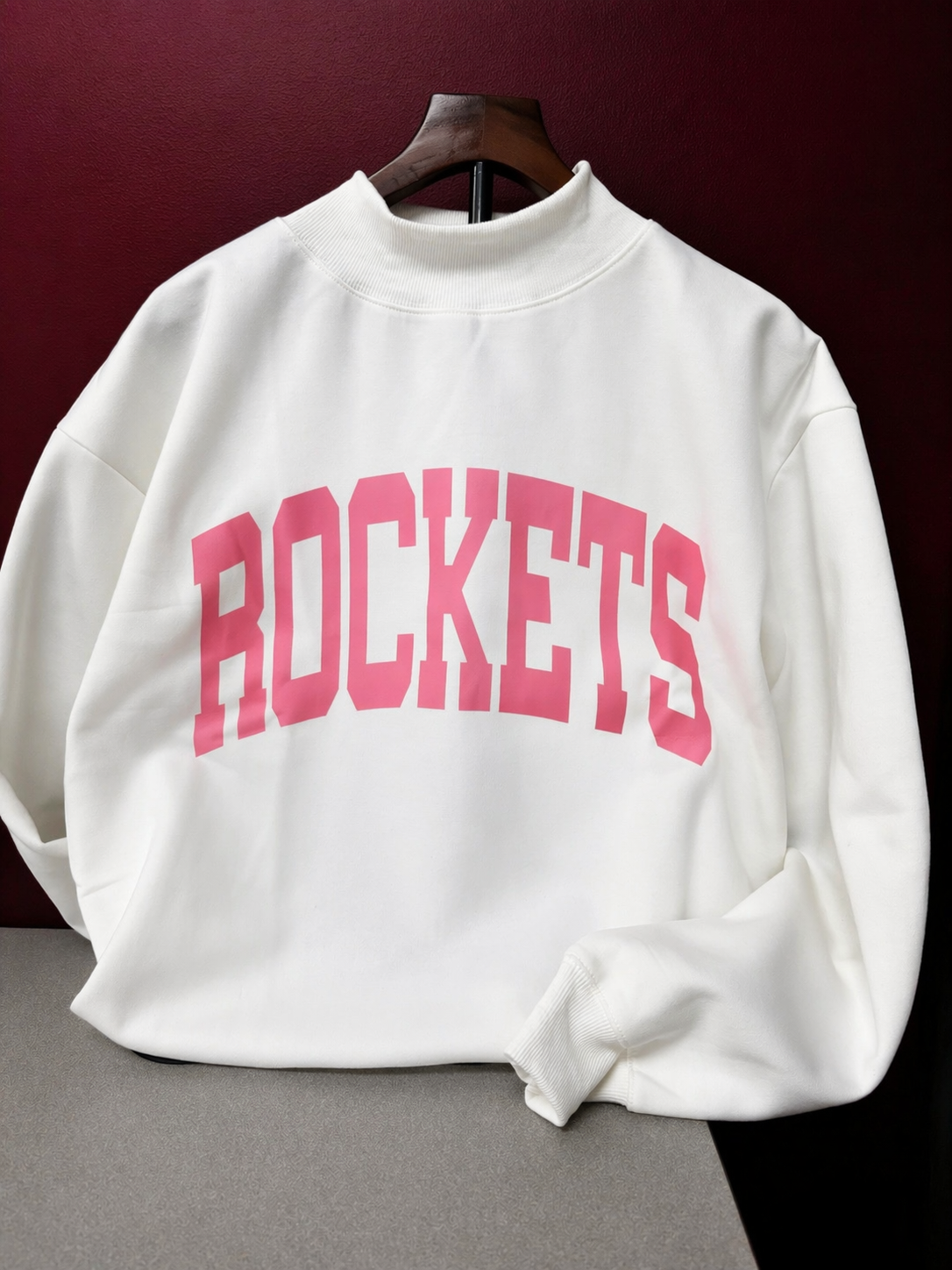 White Mock neck Rockets Pink