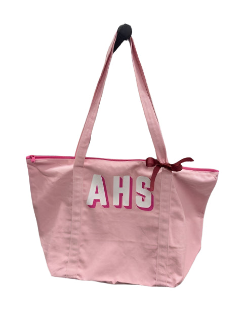 Bag- Pink tote w/AHS in white and hot pink