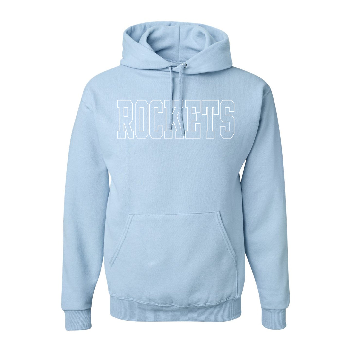 Sweatshirt - Hoodie - Light Blue - Embroidered Rockets