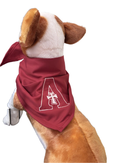 Dog Bandana- Maroon with custom "A" logo