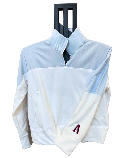 Adidas Color-Block 1/4-Zip Performance Pullover (Ladies) - Blue & White