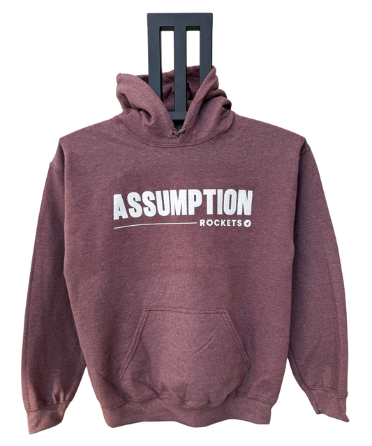 Hoodie - Heathered Maroon - Assumption Rockets
