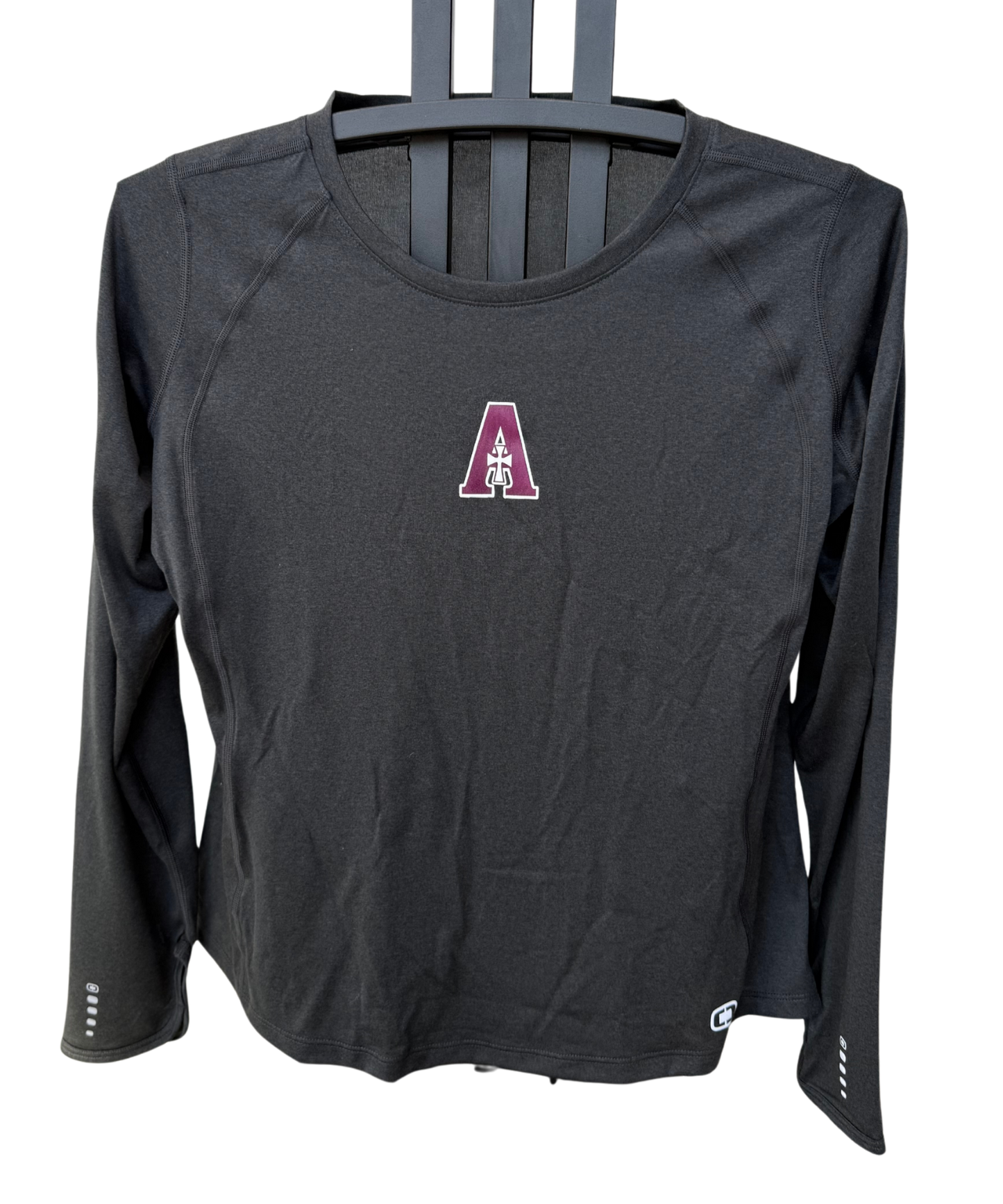 Dry-fit Long Sleeve - Black - A logo - Thumb Holes