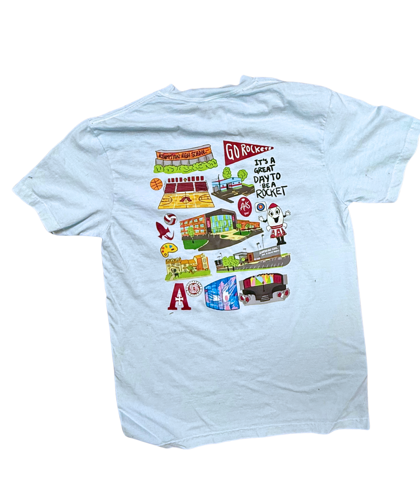 T-Shirt Pocket T- Light Blue - Rosie Wolfram '27 Design