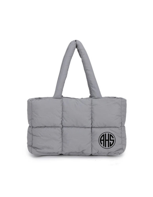 Grey Puffer Tote AHS Logo