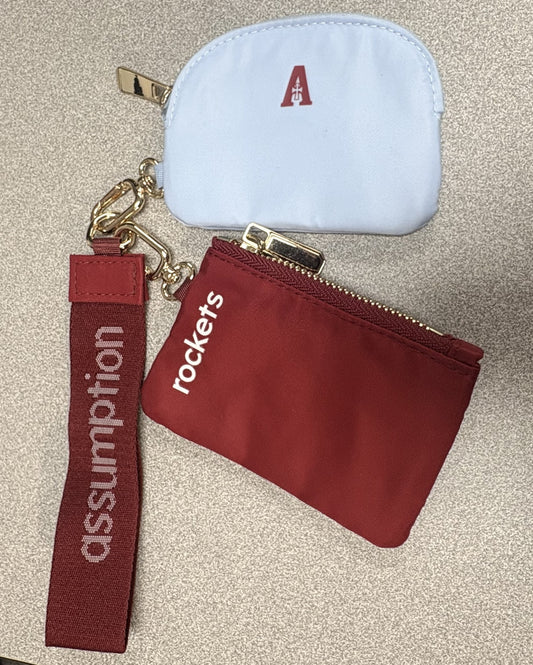 Dual Pouch Wristlet Key-Chain Blue/Maroon