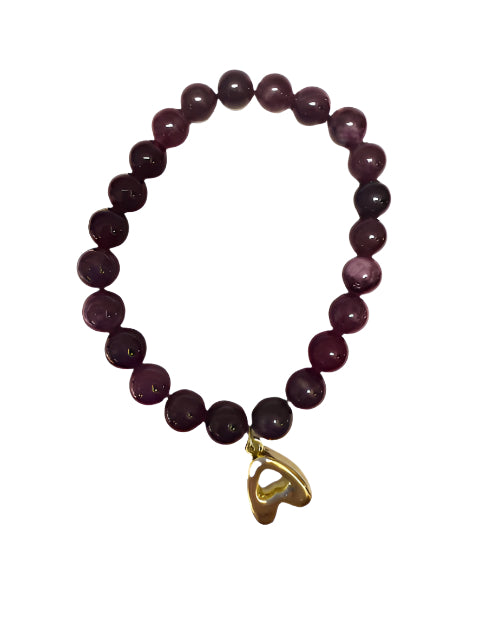 Bracelet-Maroon w/A charm