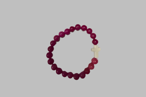 Bracelet-Pink w/White Cross