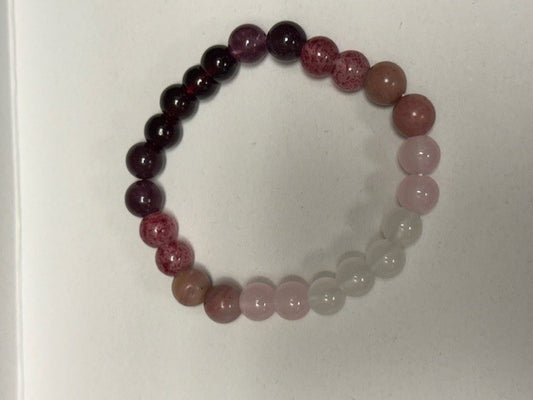 Bracelet-Maroon, Pink & White