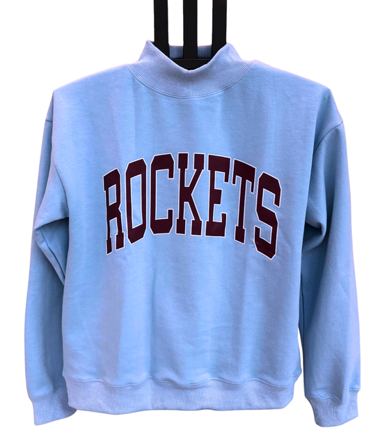 Mock Neck Sweatshirt - Light Blue