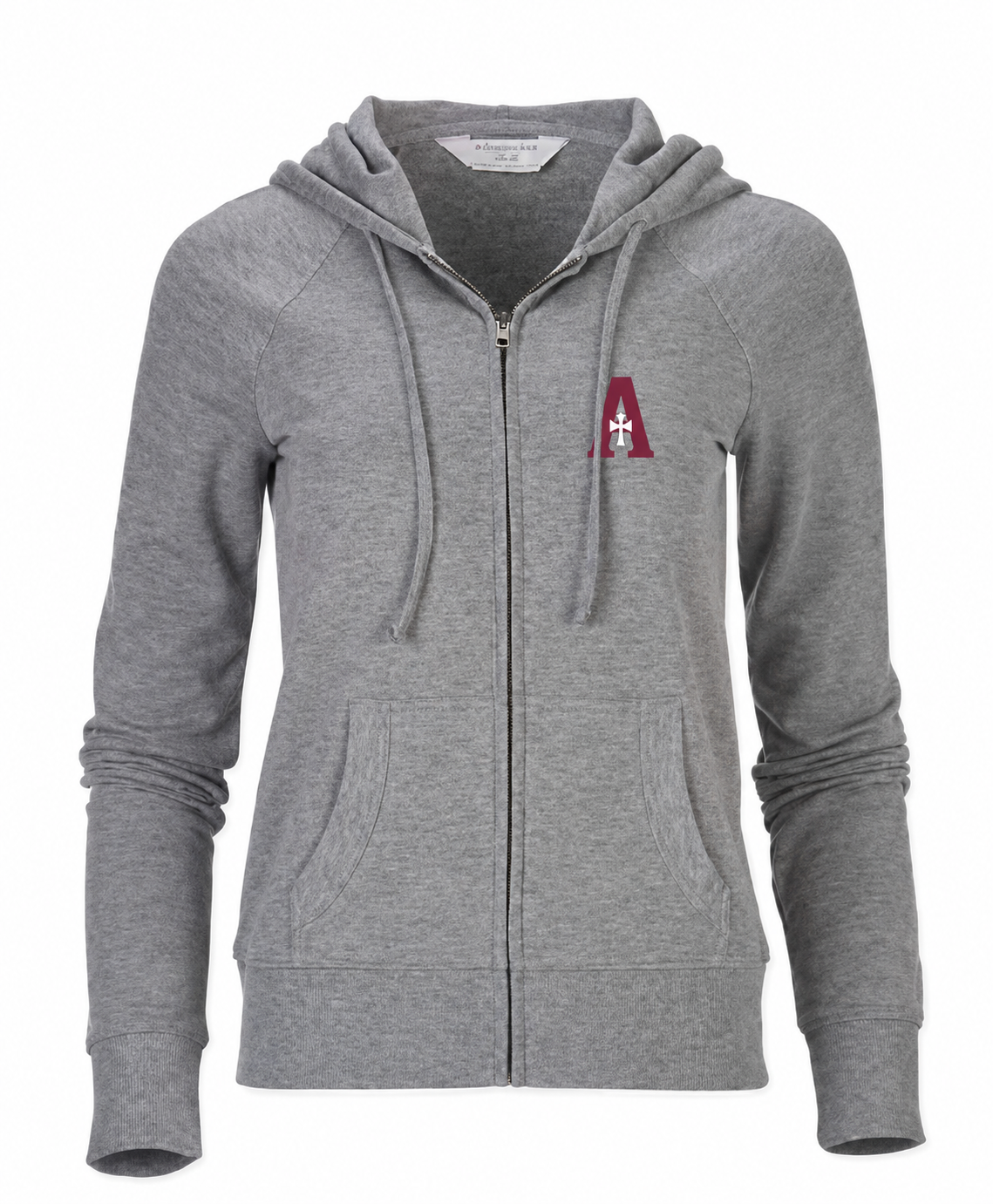 Full-Zip Grey Women's Sweatshirt A logo