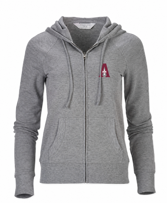 Full-Zip Grey Women's Sweatshirt A logo