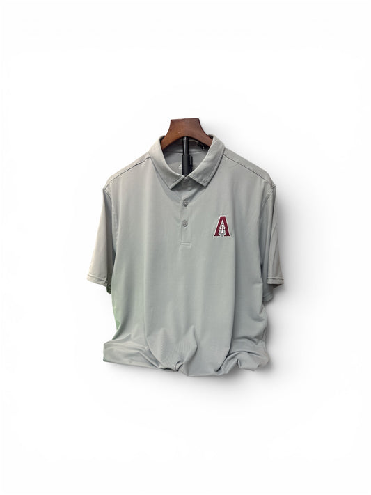 Mens Solid Grey Polo "A" Logo