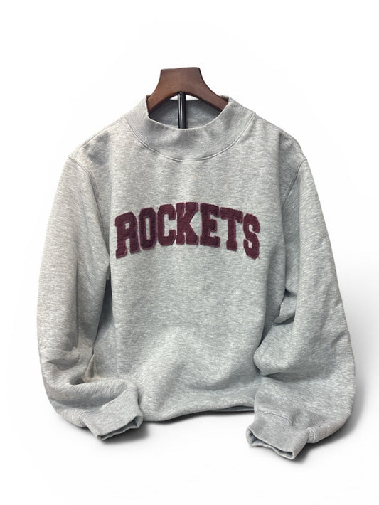 Mockneck Grey ROCKETS Maroon