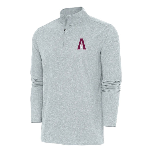 Quarter Zip - Grey Heather - A Logo