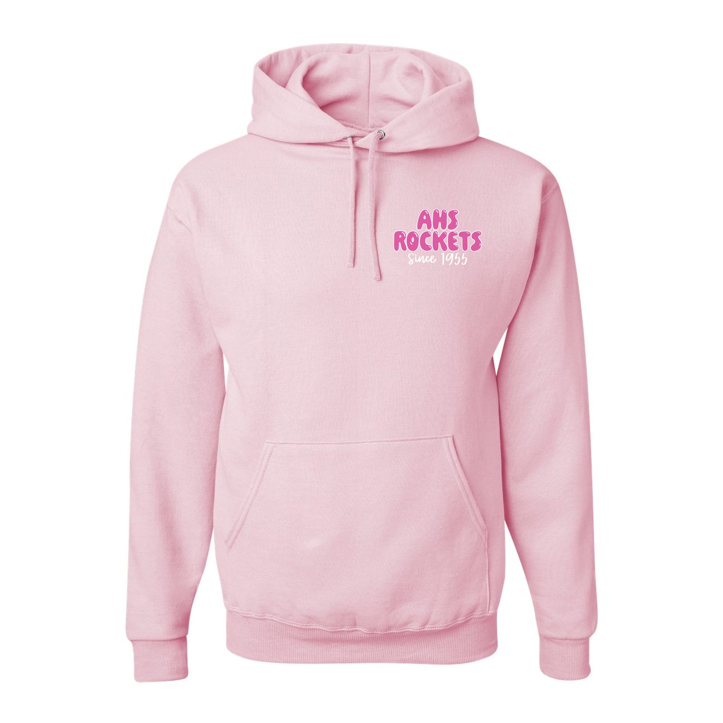 Sweatshirt - Hoodie - Light Pink - Puff Paint - AHS Rockets