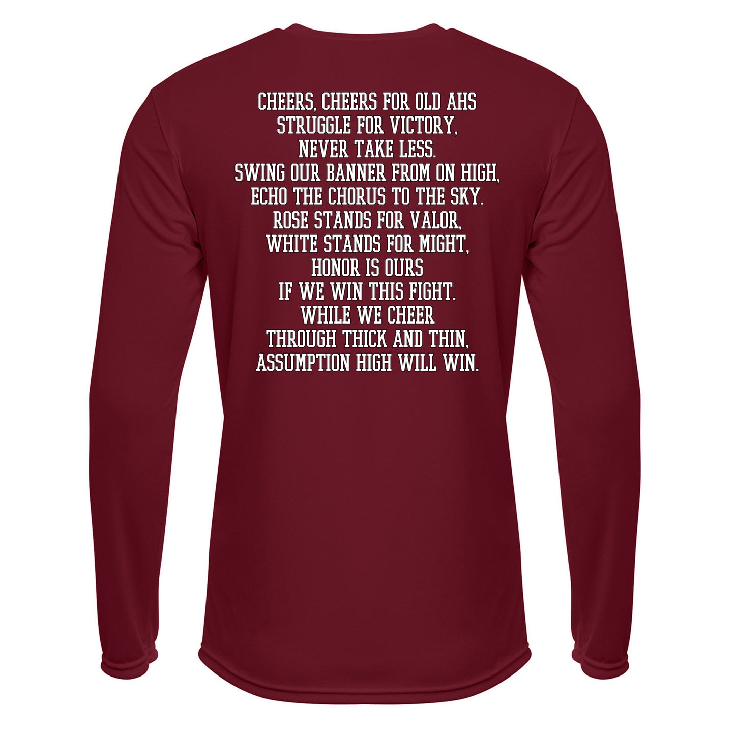 T-shirt - Long Sleeve Dry Fit - Maroon - AHS Fight Song