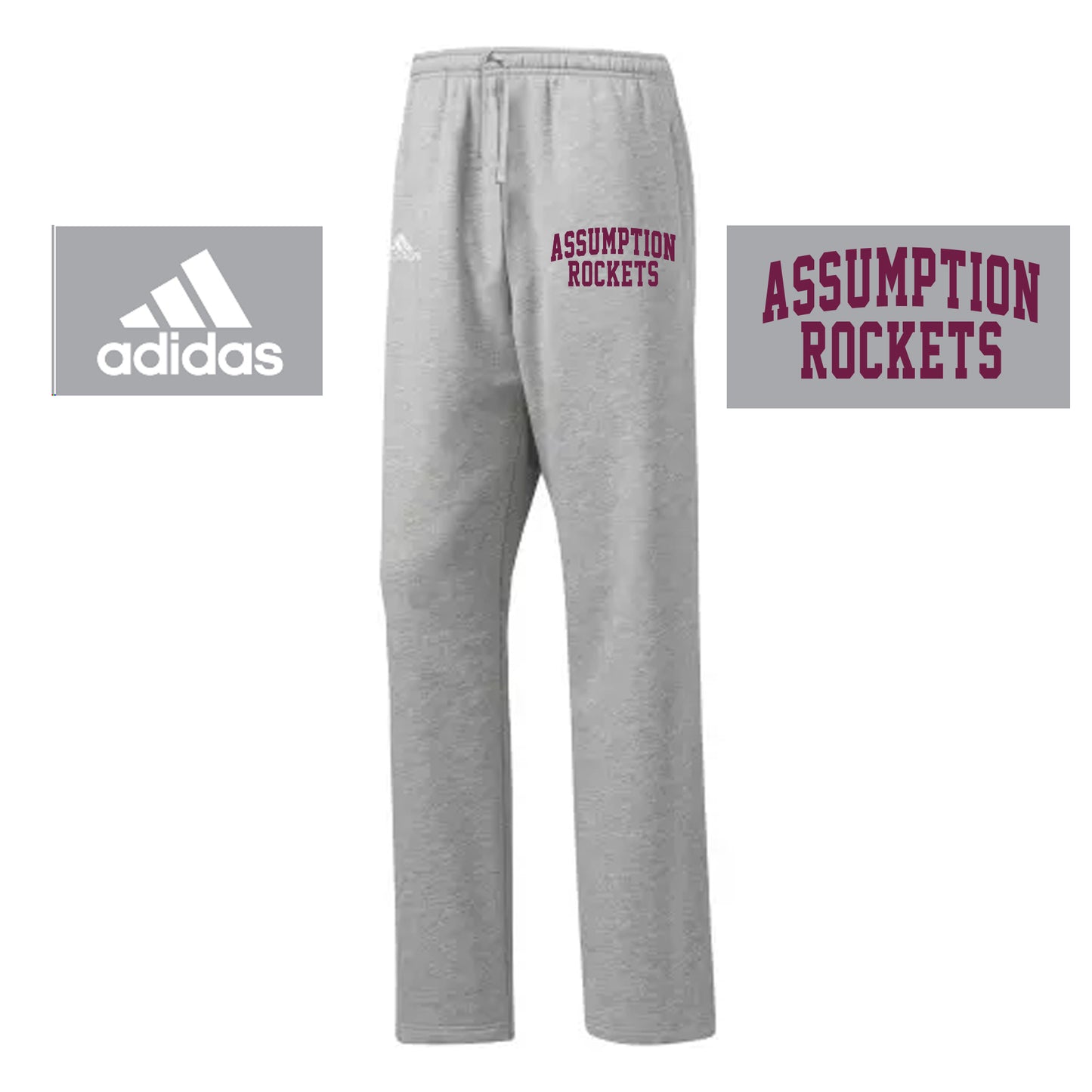 Sweatpants - Adidas - Grey - Embroidered Logo