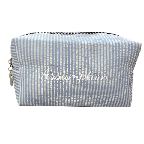 Bag- Blue & White Striped w/Assumption in white