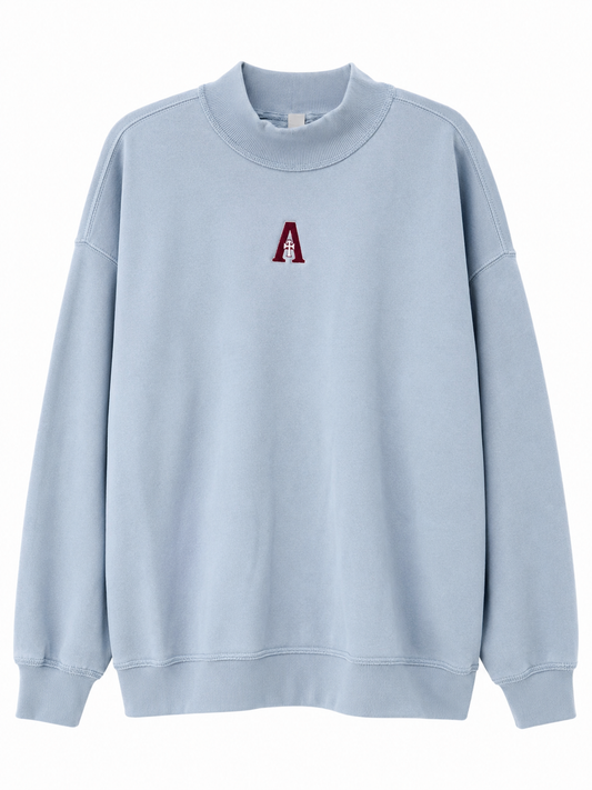 Mock Neck Light Blue A logo