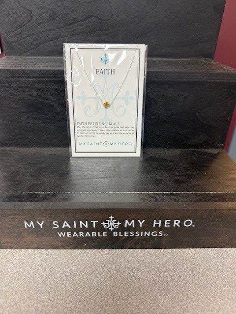 MY SAINT MY HERO-FAITH PETITE CROSS NECKLACE/SILVER & GOLD