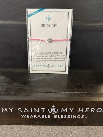 MY SAINT MY HERO-Breathe Blessing Bracelet-Pink/Silver