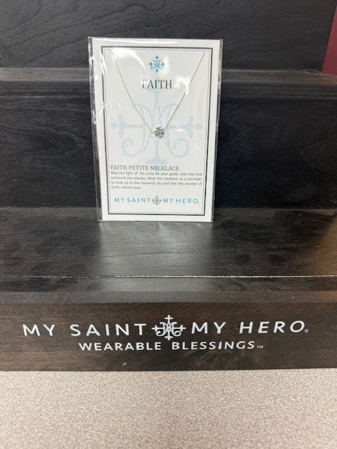 MY SAINT MY HERO-FAITH PETITE CROSS NECKLACE/SILVER