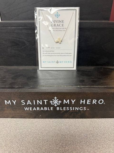 MY SAINT MY HERO-DIVINE GRACE NECLACE-SILVER/STONE