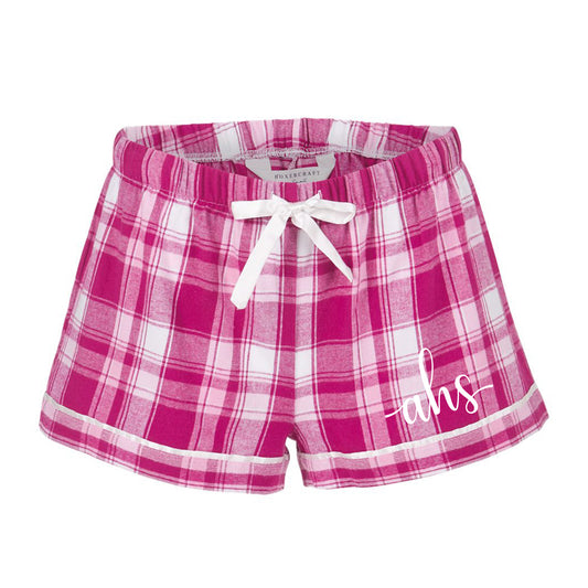 Pajama Shorts - Pink & White Plaid - AHS