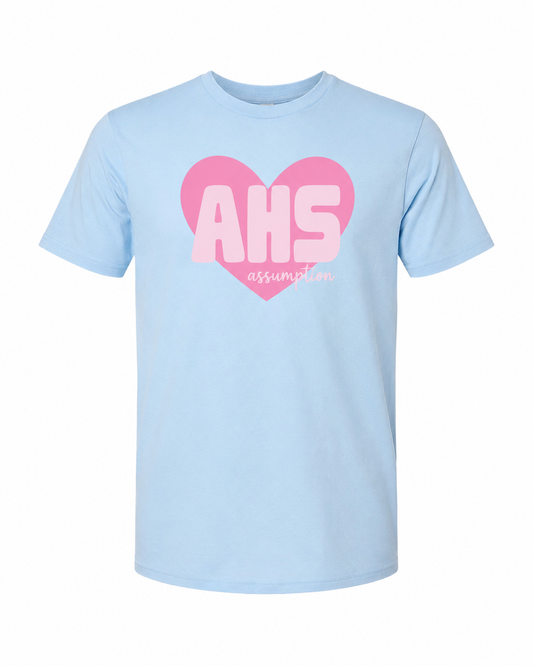 T-shirt Blue Pink Heart AHS