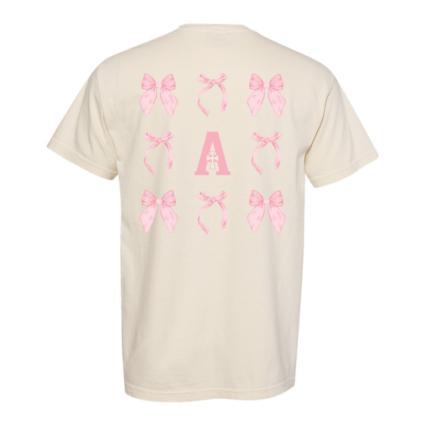 T-shirt - Ivory - Coquette Bows w/ A Logo