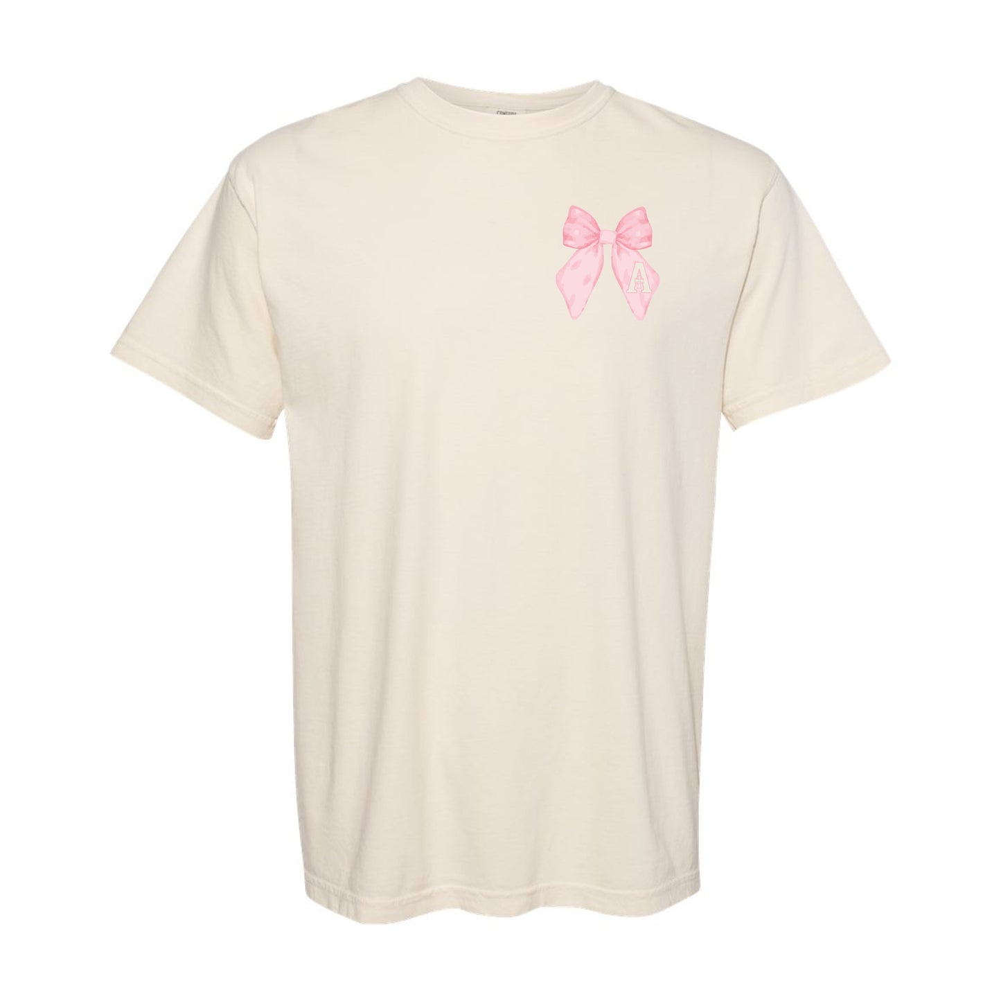 T-shirt - Ivory - Coquette Bows w/ A Logo