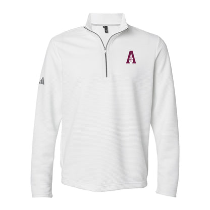 Quarter Zip (Textured) - Adidas - White - A Logo (Two Styles)