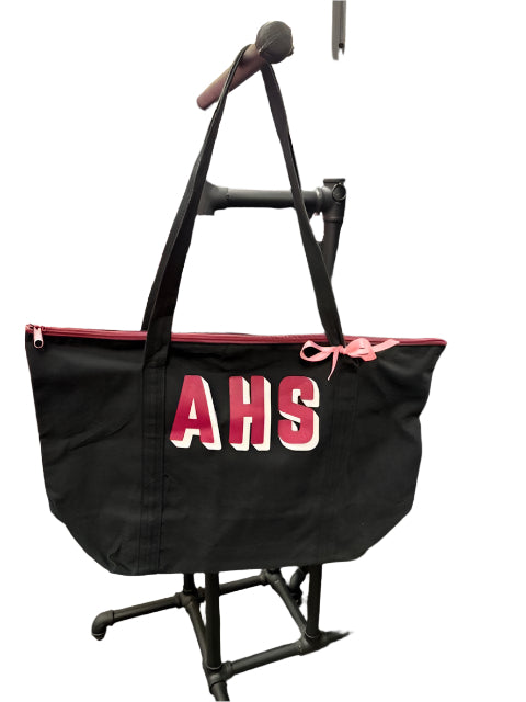 Bag- black tote w/AHS in maroon and white