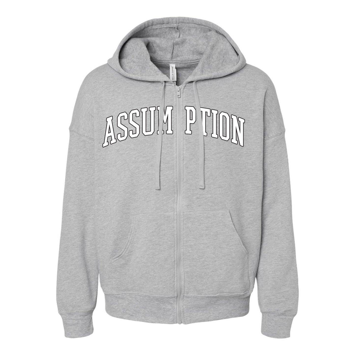 Sweatshirt - Full Zip Hoodie - Grey - Assumption