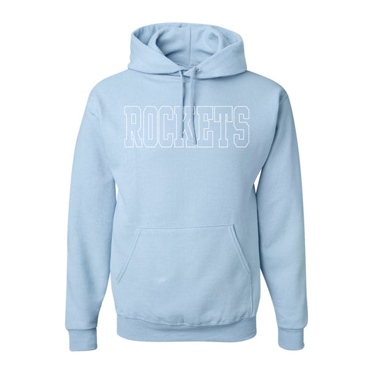 Sweatshirt - Hoodie - Light Blue - Embroidered Rockets