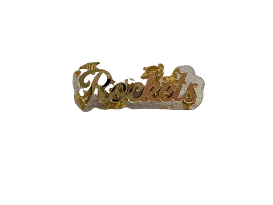 Hair - Acrylic Hair Clip - Rockets in gold