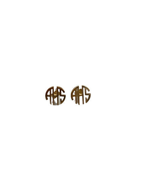 Earrings- Custom AHS Round Stud Earrings Gold