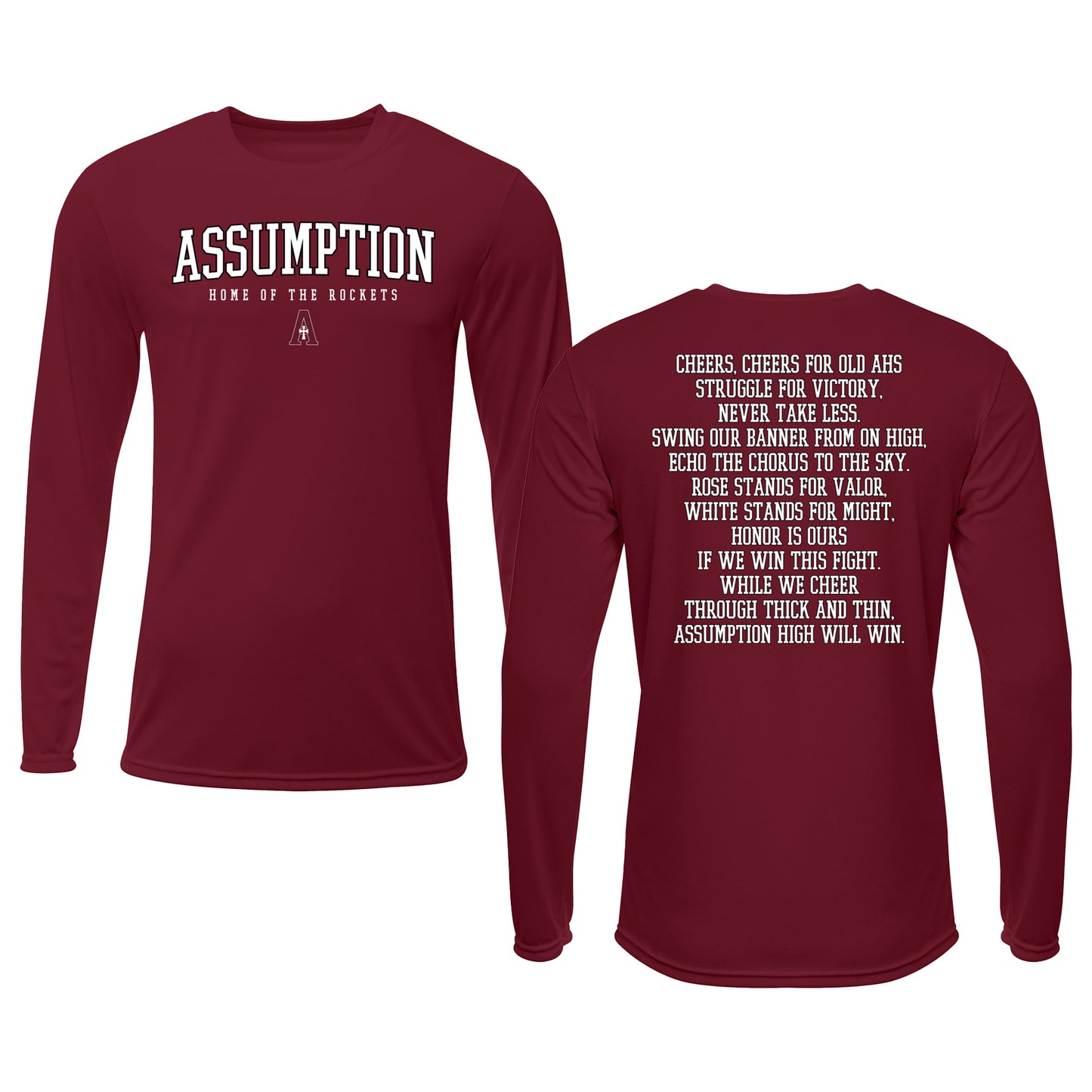 T-shirt - Long Sleeve Dry Fit - Maroon - AHS Fight Song