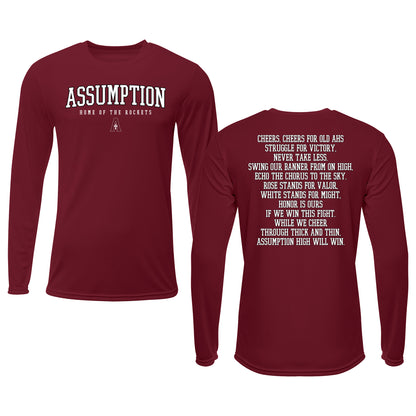 T-shirt - Long Sleeve Dry Fit - Maroon - AHS Fight Song