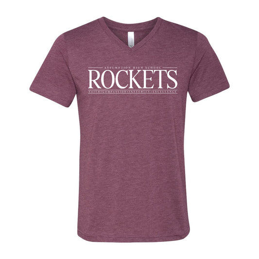 T-shirt - V-Neck - Maroon - Rockets