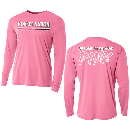 T-shirt - Long Sleeve Dry Fit - On Gameday We Wear Pink