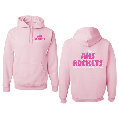 Sweatshirt - Hoodie - Light Pink - Puff Paint - AHS Rockets