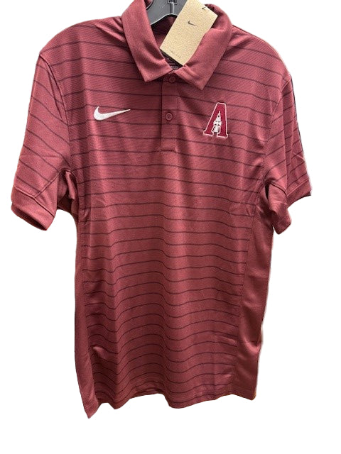 Polo - Men's Nike A logo - maroon stripe