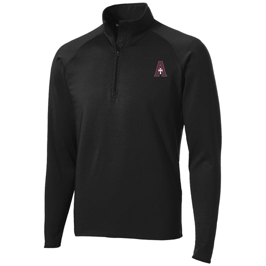 Quarter Zip - Black - Men's Dri-Fit - A Logo
