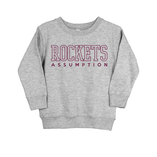 Sweatshirt - Toddler Crew Neck - Grey - Rockets